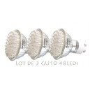 Lot de 3 SPOTS LED GU10 48 LEDs 