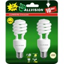 LOT 2 Ampoules Spirale E27 CFL 15W