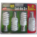 LOT 3+1 Ampoules Mini Full-Spirale 9 W