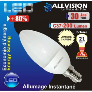 FLAMME LED E14 15 LEDs 